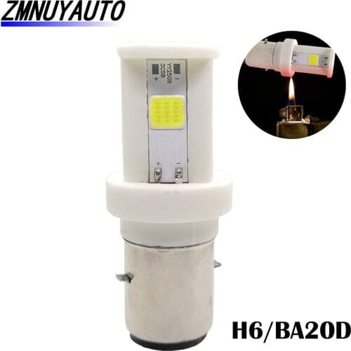 Motorcycle Headlight Bulbs BA20D H6 P15D H4 Auto Ceramic Moto Headlight Bulbs Lamp 1600LM COB Chips High Low Beam Motorbike 12V