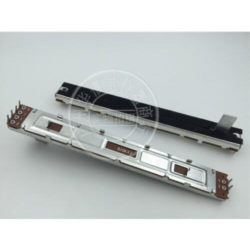 22pcs 128mm long SC-1009G mixer fader / dual straight sliding potentiometer B10Kx2 / handle length 15MMB / travel 100mm