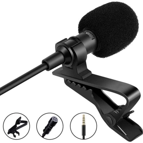Mini Lapel Clip Microphone with 3.5mm Headphone Condenser Mic Audio Accessory микрофон