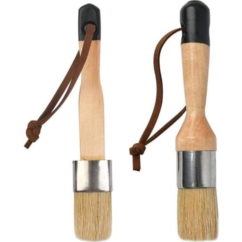 2 Pcs Chalk & Wax Paint Brush Set DIY Painting and Waxing Tool for Chairs, Chalk Painting Table and Wood Refinishing