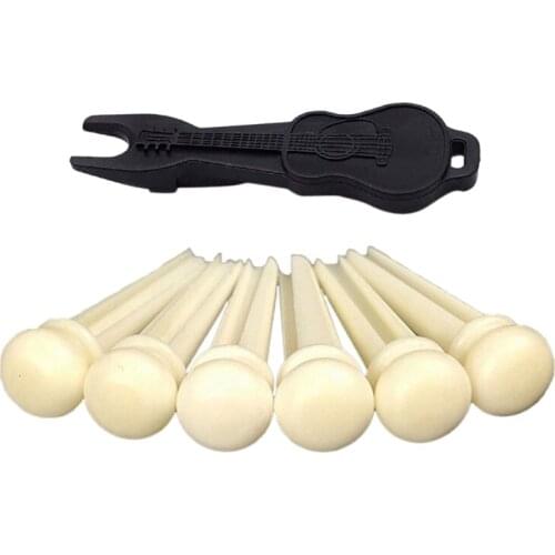 New 1Set of Acoustic Guitar Bridge Pins & Saddle & Bone Saddle Nut Replacements Set