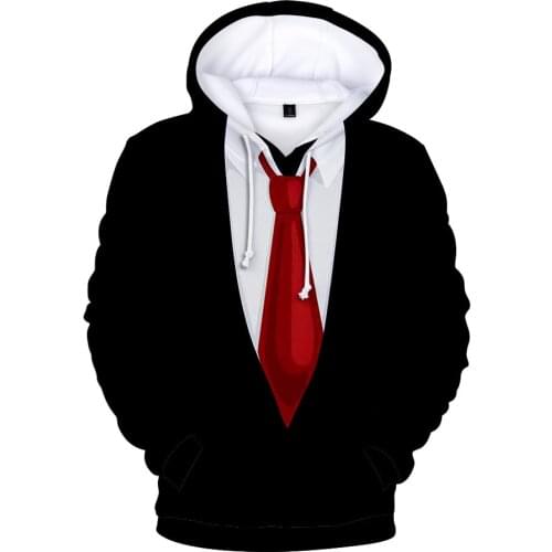 New Design Funny Fake Suit Tie 3d printed hoodies men women streetwear long sleeve hoodie sweatshirt fashion Jacket boys clothes