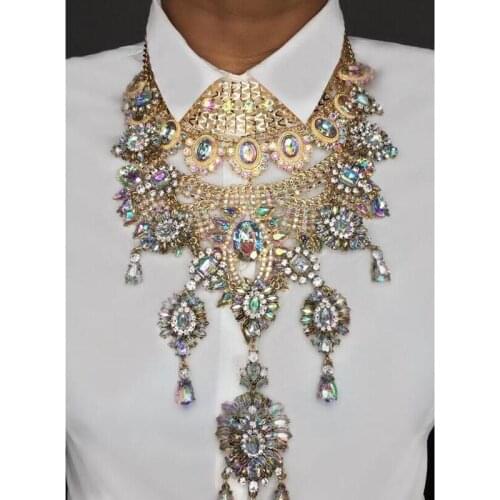 Best Lady Fashion Women Pendant Statement Necklace Multicolor Charm Bohemian Wedding Shiny Choker Necklace Party Gift Wholesale