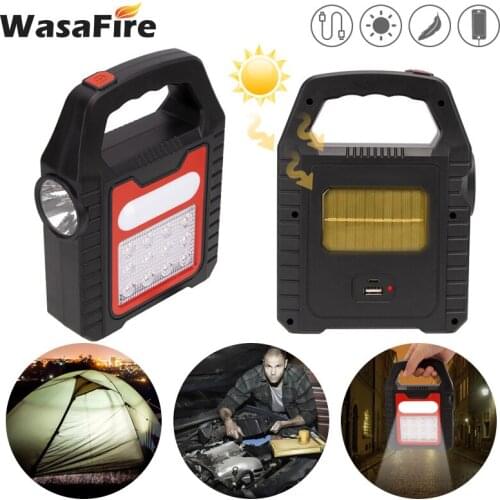 Portable Work Lamp Solar USB Charging Hanging Light Mini Lantern Emergency Floodlight Waterproof 14*LED Camping Tent Flashlight