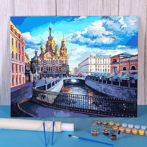 Landscape DIY Paint By Numbers Kit Oil Paints 50*70 Paiting By Numbers Home Decor For Adults Wall Art Wholesale