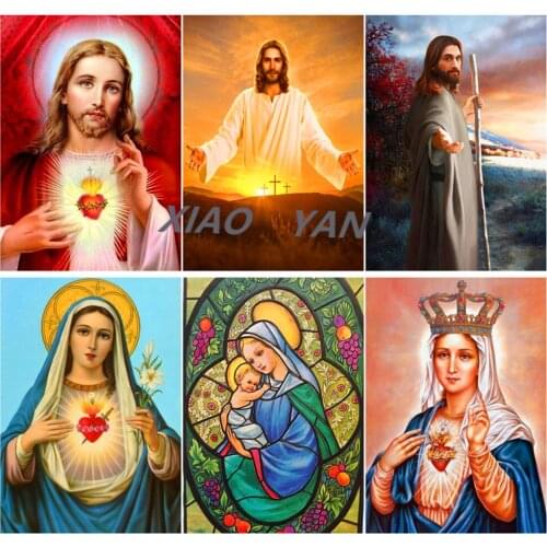 Full Diamond 5D Religious Diamond Painting Jesus/Virgin DIY Diamond Embroidery Kits Home Decor