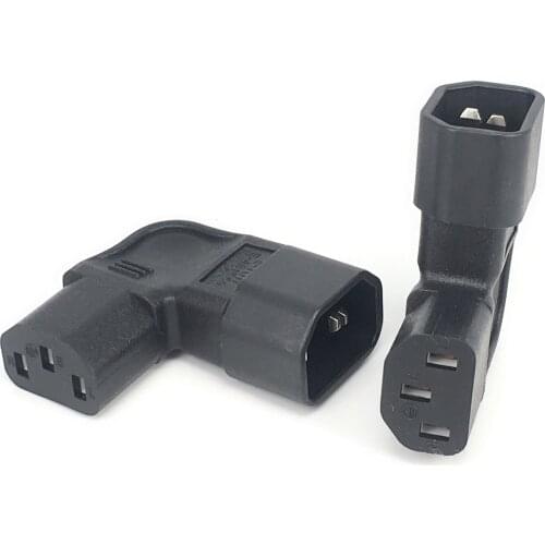 Right/left Angle IEC 320 C14 3 Pin Male to C13 Female PDU PSU UPS Power Extension Adapter Receptacle for LCD LED TV Wall Mount