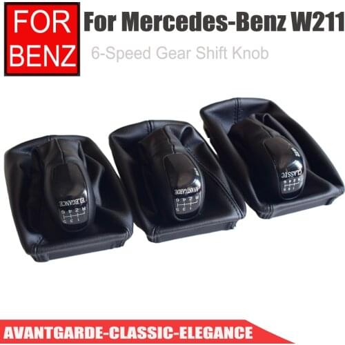 Manual Gear Shift Knob Stick Gaiter Boot Pen Handle Cover For Mercedes Benz E Class W211 2002-2006 CLASSIC ELEGANCE AVANTGARDE