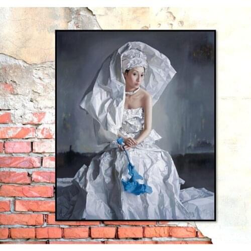 Hand Painted Fantastic Figure Paintings Zeng Chuanxing On Canvas Modern Girl Oil Painting Good For Home Garden Decoration