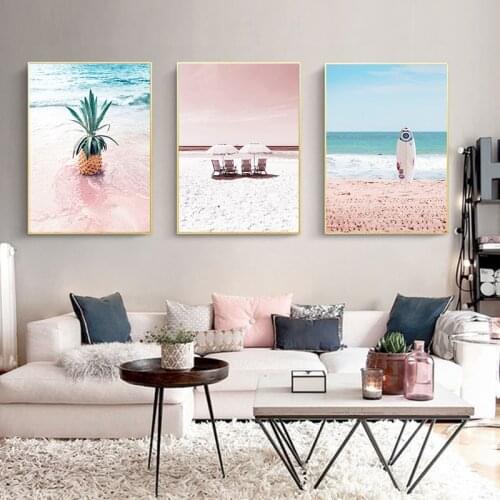 RUOPOTY 3pc/Set DIY Painting By Numbers Seaside Acrylic Paint By Numbers For Adults Nordic Style Home Wall Art Picture Art Craft