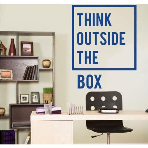 Removable Inspirational Quotes Office Wall Decal Think outside the box Wall Sticker Home Decoration Mural Quotes A-86