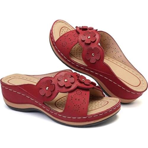 Summer Women Slippers Gladiator Flower Shoes Wedges Platform Flip Flops Beach Mules Ladies Slides Party Sandals Zapatos De Mujer