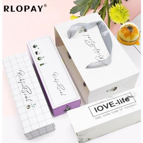 1PCS Creative Marble Egg Yolk Cake Moon Cake Pineapple Crisp Green Bean Cake Packaging Biscuit Chocolate Bag Nougat Paper Box