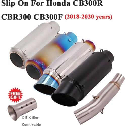 Slip On For Honda CB300R CBR300 CB300F 2018 - 2020 Motorcycel Full System GP Exhaust Escape Middle Link Pipe Muffler DB Killer