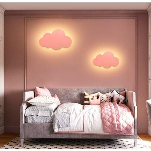 Modern Cloud Wall Lamp Lights White Pink LED Wall Mounted Living Room Girl Children Bedroom Light Decoration WJ10