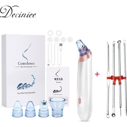 Blackhead Remover Pore Vacuum Cleaner Rechargeable Face Vacuum Comedone Extractor Kit with Replaceable Heads 4 Pcs Acne Needles