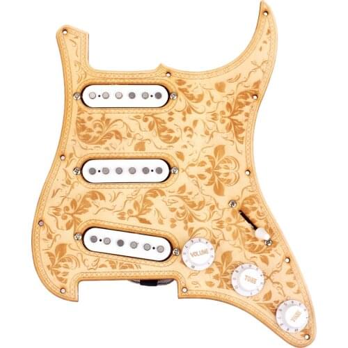Loaded Alnico V Pickguard Maple White for ST Electric Guitar Parts Durable