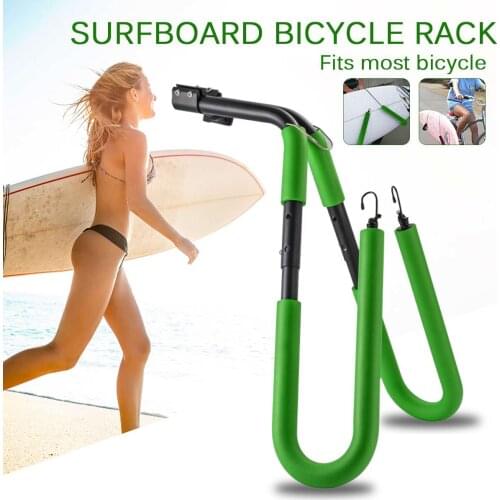Green bike Surfboard rack 8 inch 25-32mm Bike holder Bicycle Surfing Carrier Mount To Seat Posts Wakeboard bicycle accessories