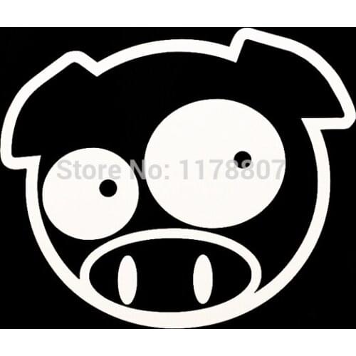 14cm x 12cm Mad Pig Mascot Rally Sticker Car Window Truck SUV Bumper Auto Door Kayak Vinyl Decal 13 Colors