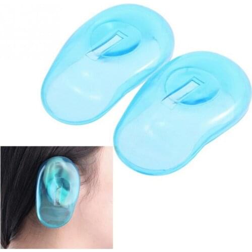 2Pcs Salon Hair Dye Transparent Blue Silicone Ear Cover Shield Barber Shop Anti Staining Earmuffs Protect Ears From The Dye