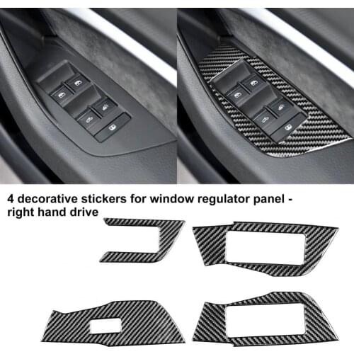 Lightweight 4Pcs Great Carbon Fiber Window Switch Panel Decor Sticker Carbon Fiber Panel Trim Anti-scratch