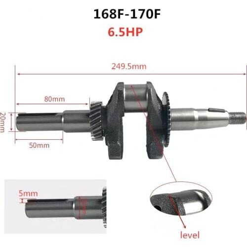 5.5HP or 6.5HP 20mm Dia Keyed Type Crankshaft fits 168F/GX160/170F/GX200 163cc~212CC Gas Engine for Water Pump,Gokart