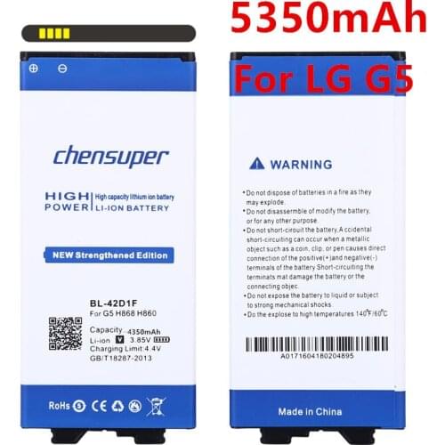 2020 new BL-42D1F 5350mAh Battery Use for LG G5 H868 H860N H860 F700K H850 H830 H820 VS987 Battery