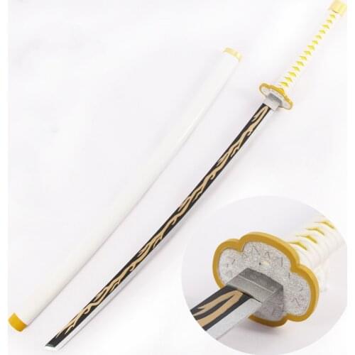 Anime Demon Slayer Agatsuma Zenitsu Wooden Sword Cosplay Props Weapon Halloween Christmas Fancy Party for Carnival Comic Show