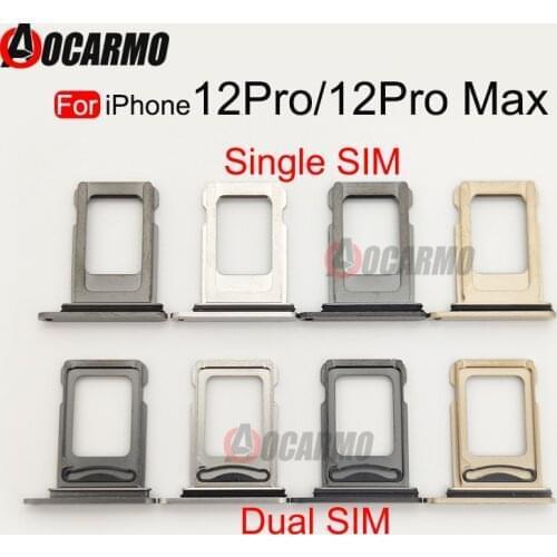 Aocarmo Sim Tray Holder For iPhone 12 Pro Max 12 Mini SIM Card Tray Slot Holder Adapter Socket