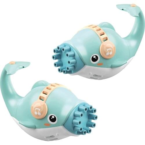 Dolphin Bubble Machine Bubble Maker Whale Bubble Gun 10 Hole Huge Amount Bubble Machine Electric Automatic Bubble Guns Toy