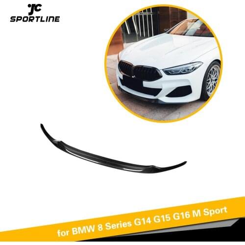 Car Front Bumper Lip Spoiler Splitters for BMW 8 Series G14 G15 G16 2020 2021 Front Bumper Lip Spoiler Splitters Dry Carbon