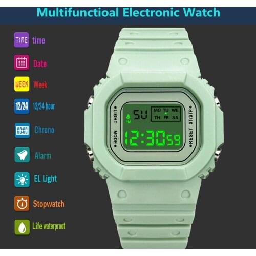 Women Watches Luxury Fashion Electronic Sport Ladies Watch Dress Digital Clock Square Dial Wristwatch Children Gifts Reloj Mujer