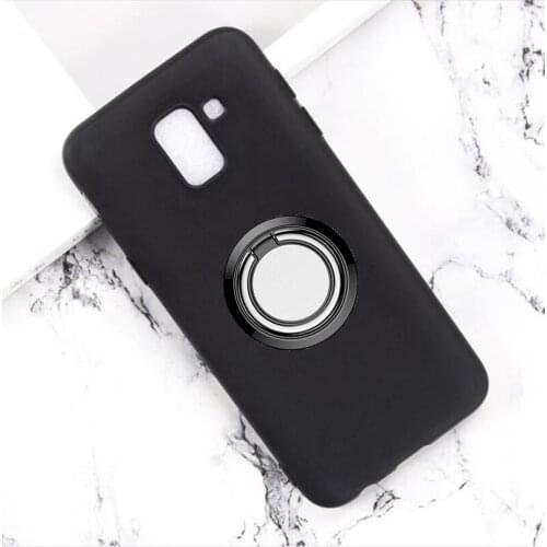 For Samsung Galaxy J6 2018 Back Ring Holder Bracket Phone Case Cover Phone TPU Soft Silicone Cases for Samsung Galaxy J6+ plus