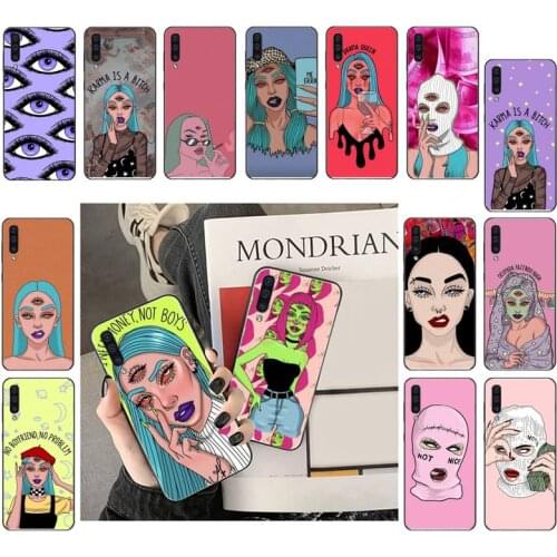 Aesthetic Devil Woman Bad girl smoke eyes Phone Case For Samsung A50 A32 A11 A12 A02 A52 A21 M31 A72 A51 A70 A71 A21S
