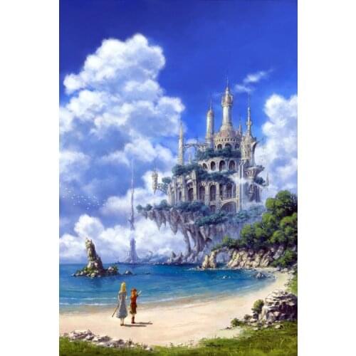Seaside sky city The wooden puzzle 1000 pieces ersion jigsaw puzzle white card adult childrens educational toys