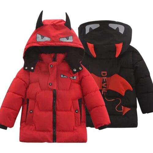 2020 Boys jacket New childrens coat jacket winter boy girl pattern cute cartoon ear warm cotton baby hooded jacket 2 to 5 years