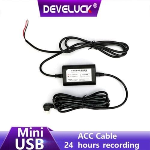 ACC Power Cable Hard Wire Cable ACC Hard Wire Kit Mini USB 2.0 for Parking Mode Car DVR Dash Cam Recorder Register