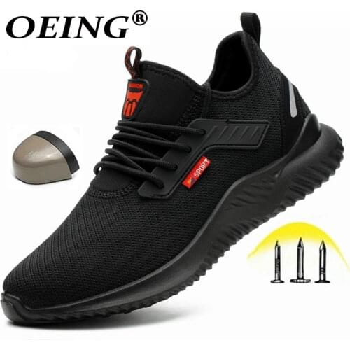 Man Safety Shoes Men Work Shoes Man Indestructible Shoes Steel Cap Puncture-Proof Breathable Light Work Sneakers Plus size 47 48