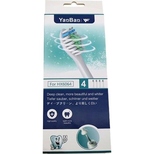 4Pcs/lot Tooth Brush Heads with cap For FlexCare Diamond Clean HX6064 HX6930 HX9340 HX6950 HX6710 HX9140 HX6530