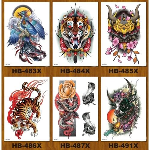 Ew fashion animal 21 x 15cm size sexy cool beauty tattoo waterproof hot Temporary Tattoo Sticker