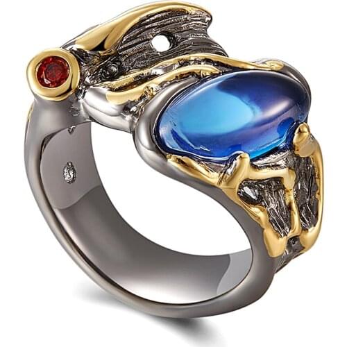 New Arrival Fashion Rings For Lady Made with Cubic Zirconia Black Gold Color Party ring Dropshipping