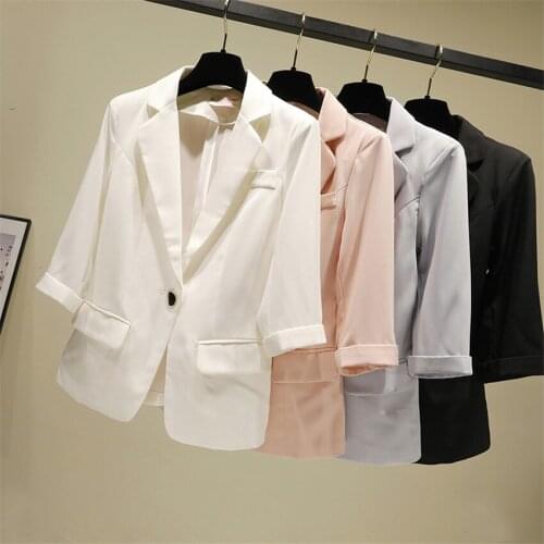 New Summer Big Size Women Slim Chiffon Blazer Formal Suits Autumn Short Blazers Solid Lady Suit Thin Sun Protection Coat WZ817