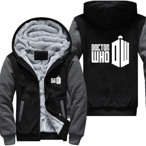 NEW USA Size Men hoodies Doctor Who Casual Luminous Hoodies Thicker Coat Jacket Unisex Sweatershirts