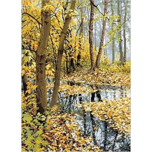 Autumn landscape patterns Counted Cross Stitch 11CT 14CT 18CT Cross Stitch Kits Embroidery Needlework Sets