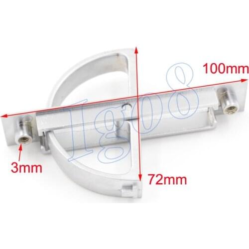 Rotary Type D-shaped Handle Matt Sliding Door Silver Tone Rectangle Flush Pull Handle