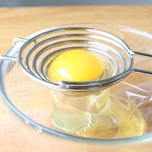 Spiral Stainless Steel Egg White Separator Egg Yolk Remover Divider with Long Handle Kitchen Tool
