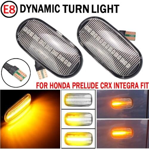 2PCS Led Dynamic Side Marker Turn Signal Light Sequential Blinker For HONDA Prelude CRX S2000 Integra Fit Del Sol Acura Civic