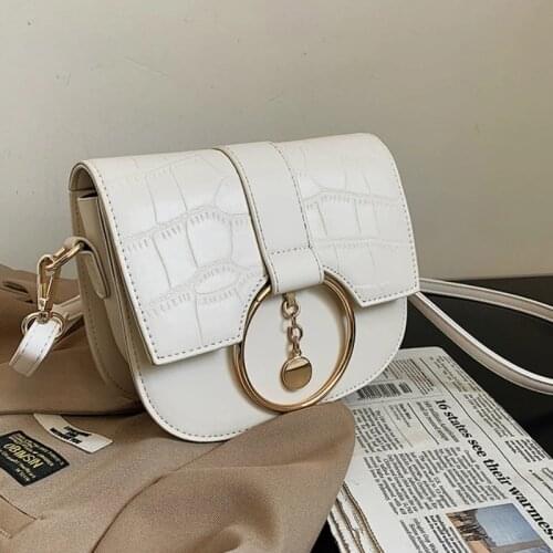 Saddle Bag Chain Crossbody Bag 2020 Fashion High Quality PU Leather Womens Designer Handbag Chain Shoulder Black Bag