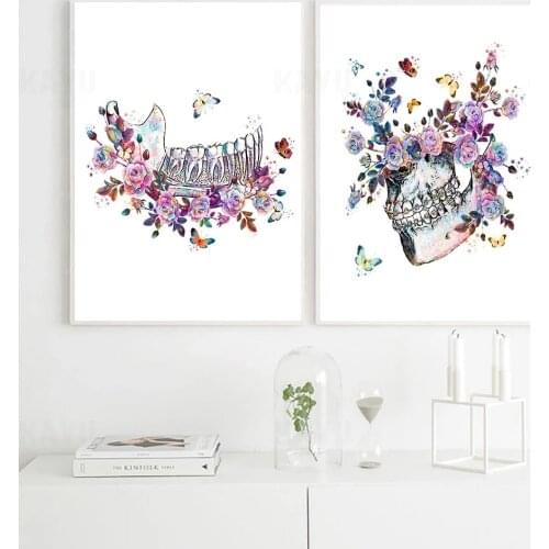 Tooth Implant Canvas Painting Dental Art Poster Medicine Anatomy Print Dentist Gift Wall Art Posters Picture Clinic Office Decor