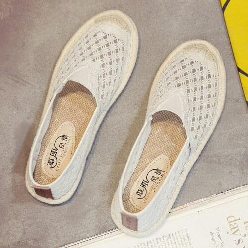 2019 QWEDF Women Flats shoes Loafers Black Slip on Flat Shoes Fisherman shoes Flats Comfortable Ladies shoe zapatos mujer X4-28